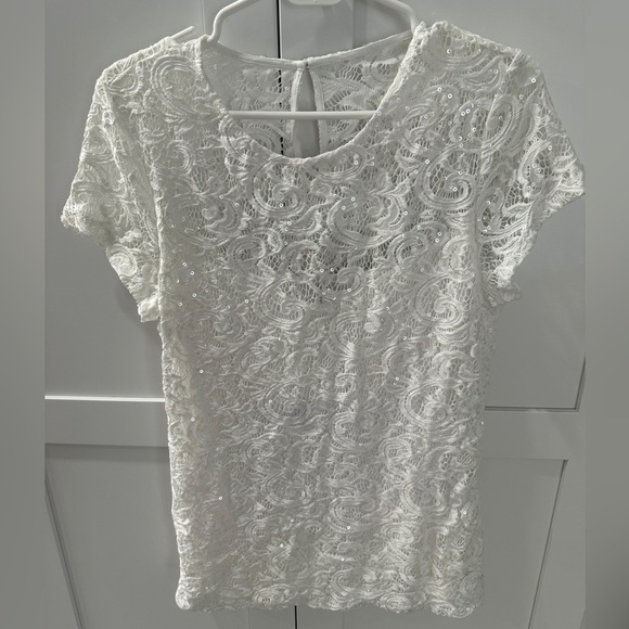 INC International Concepts white  Lace top Size Small - Picture 1 of 4